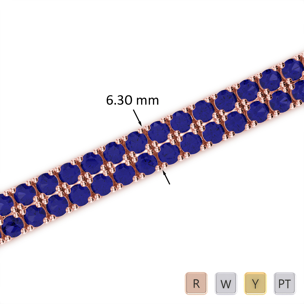 Pave Set Blue Sapphire Bracelet 0743