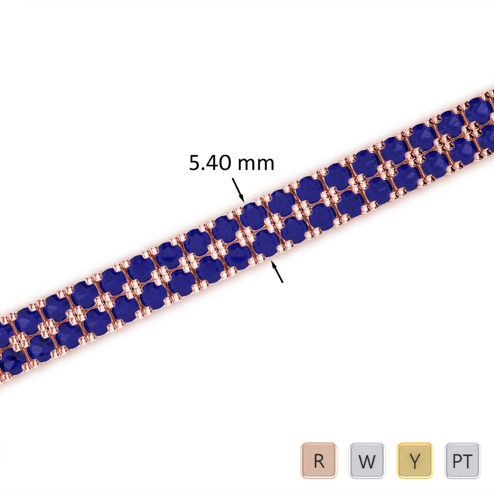 Prong Set Blue Sapphire Bracelet 0752
