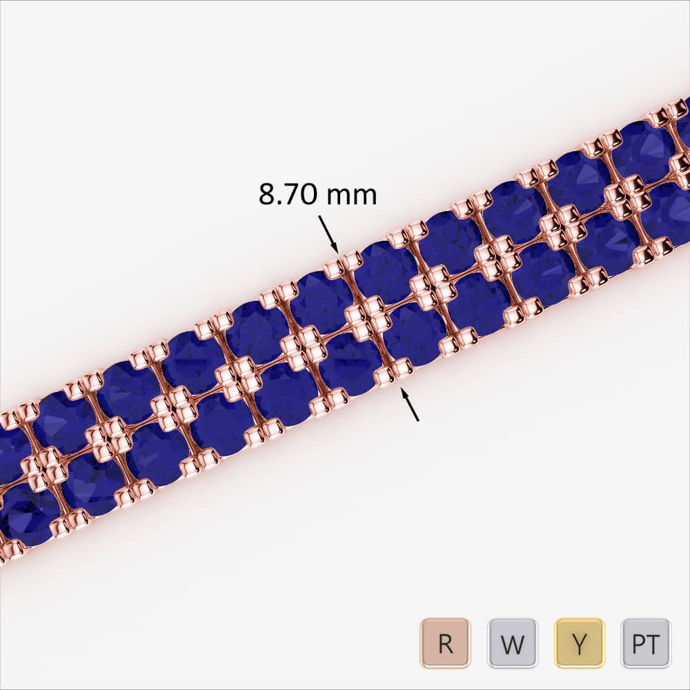 Round Cut Blue Sapphire Bracelet 0757