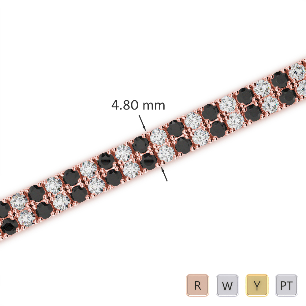 Prong Set Black Diamond Bracelet 0739