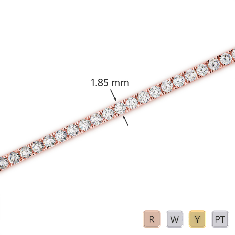 Round Cut Diamond Studded Bracelet 0719