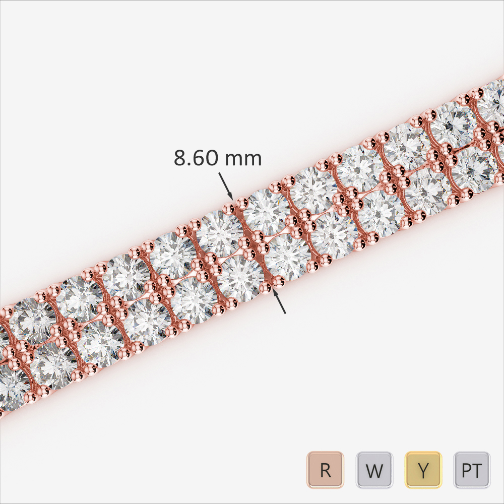 Double Row Round Cut Diamond Bracelet 0746 Double Row Round Cut Diamond Bracelet 0746