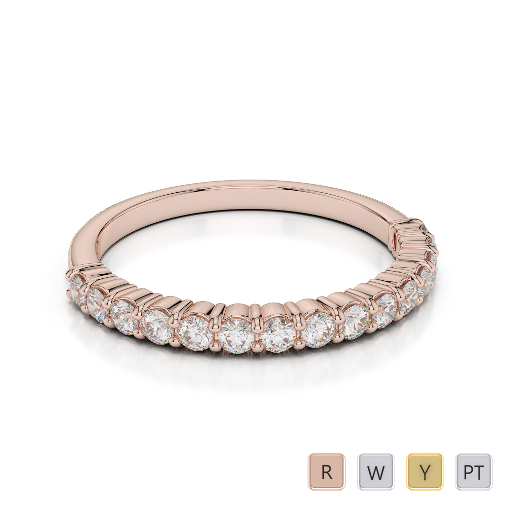 2 MM Prong Set Diamond Half Eternity Ring 0391