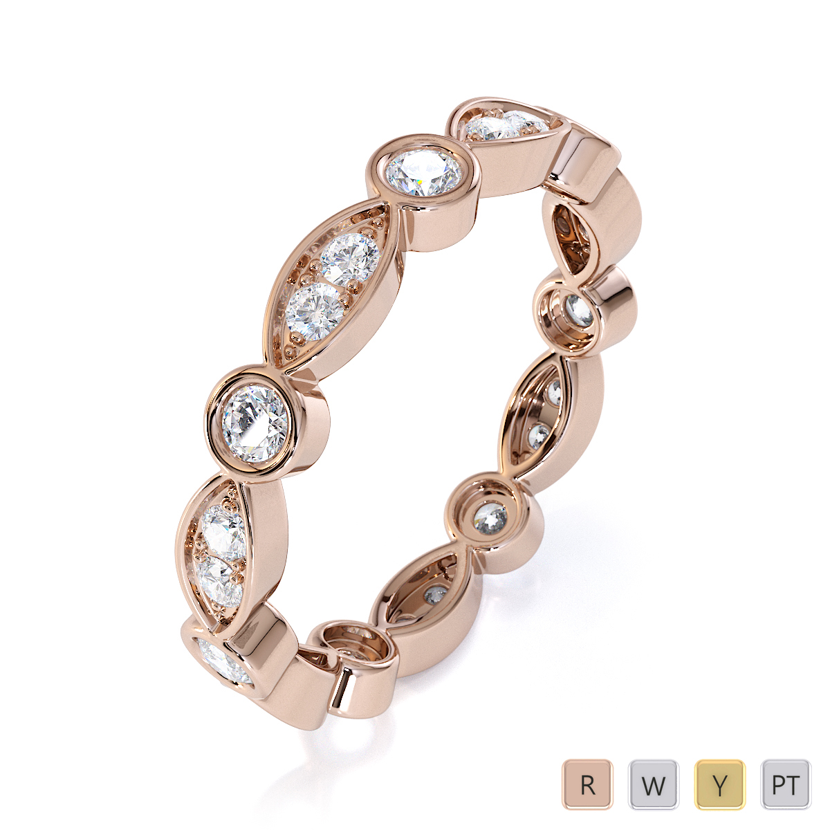 Bezel and Prong Set Diamond Full Eternity Ring 0434