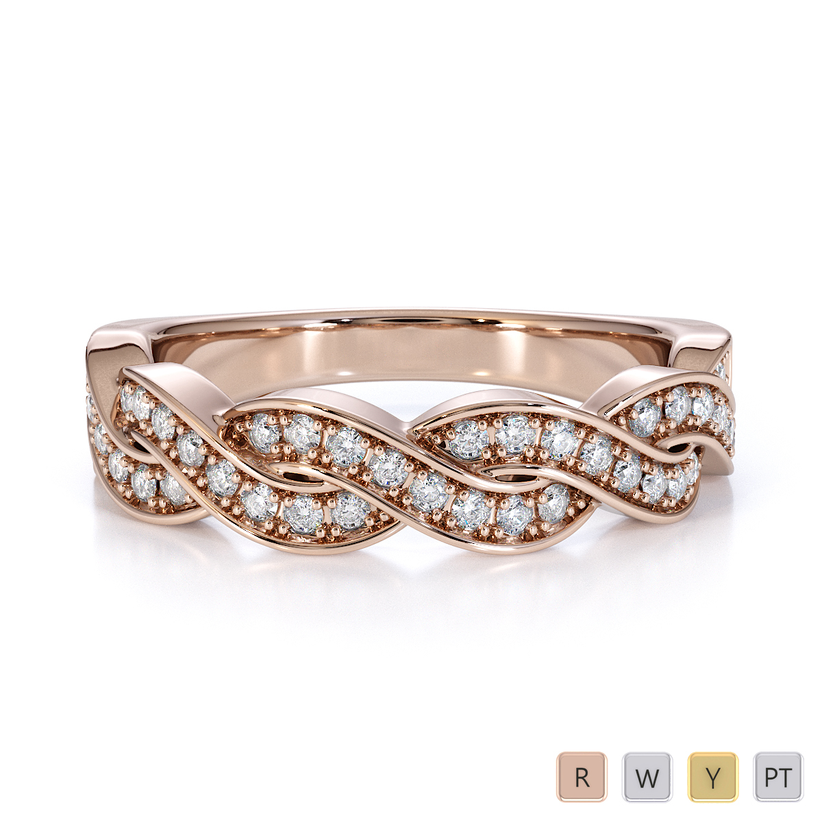 Round Cut Diamond Half Eternity Ring 0445