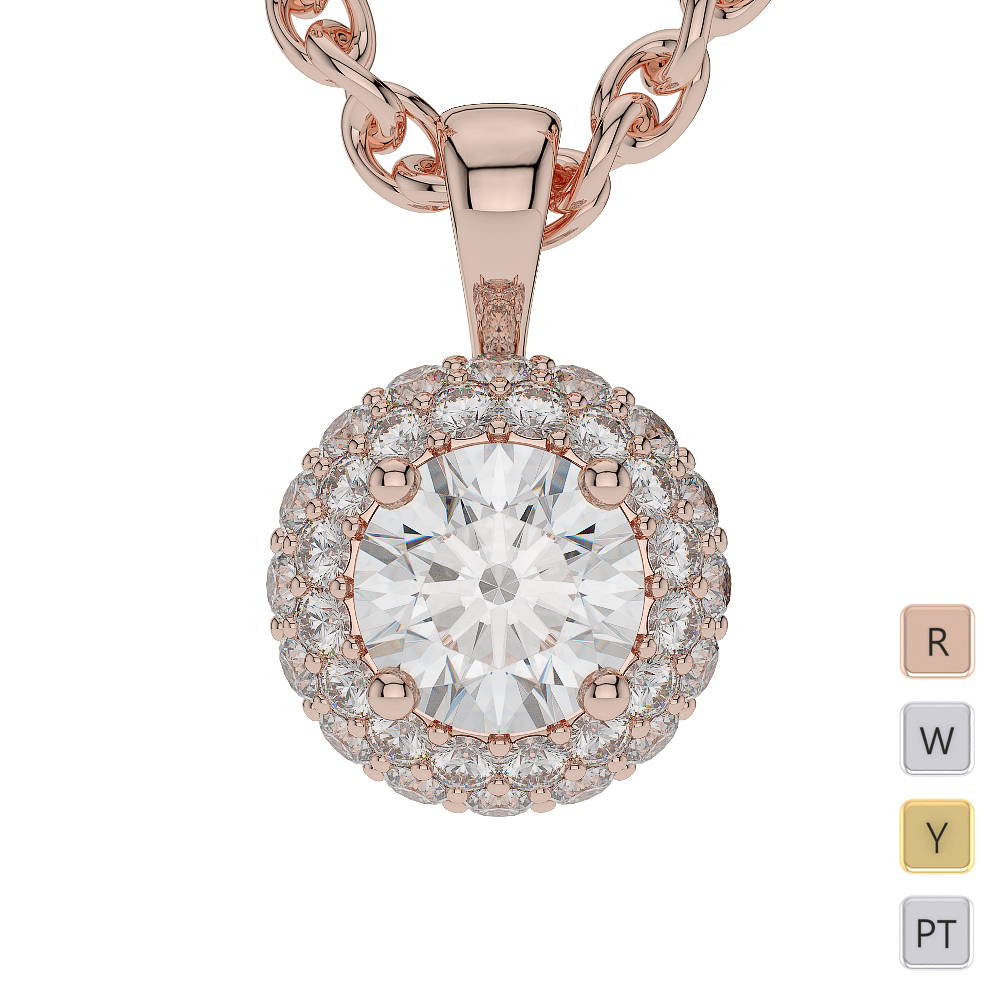 Diamond Halo Necklaces 0579