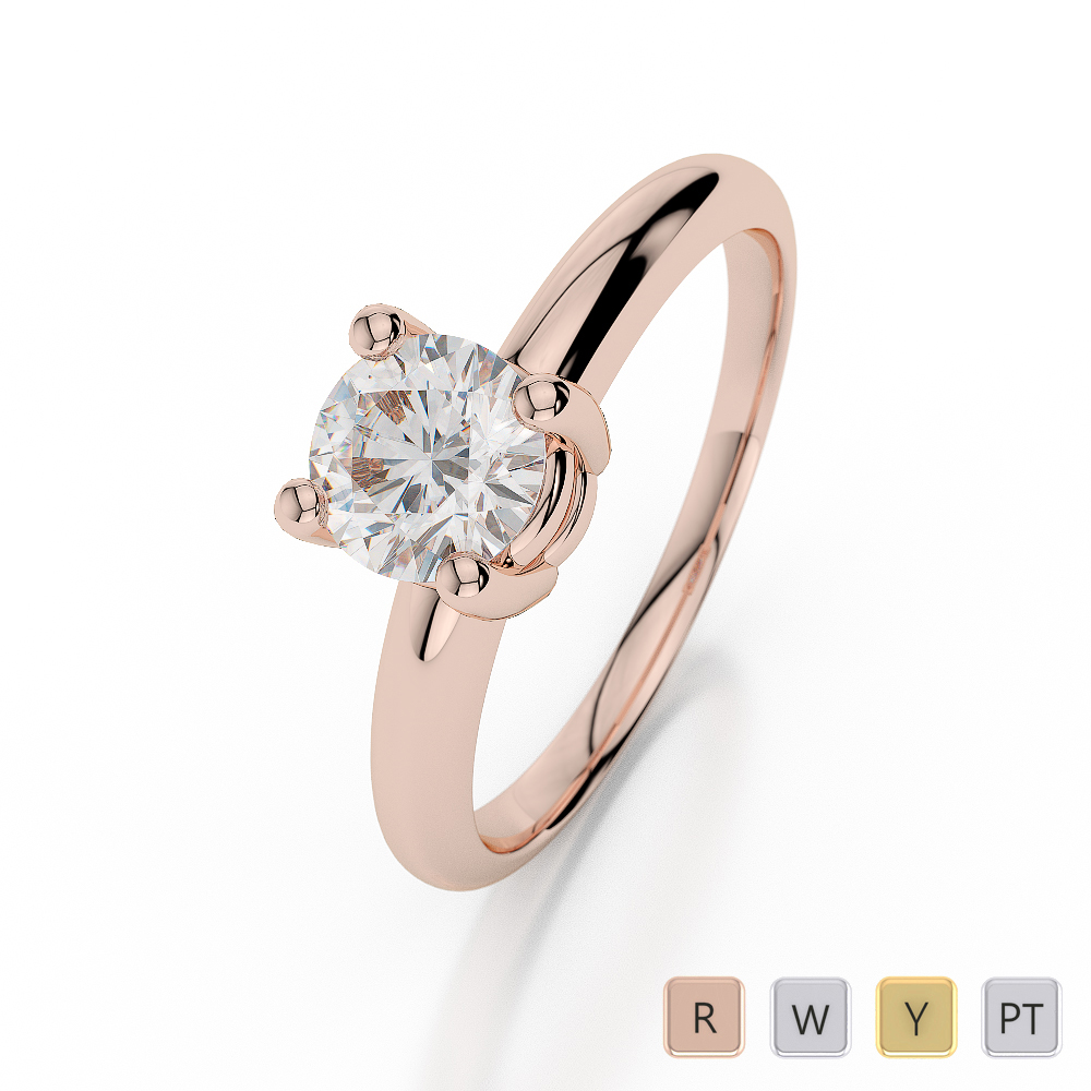 4 Claw Diamond Solitaire Engagement Ring 0009