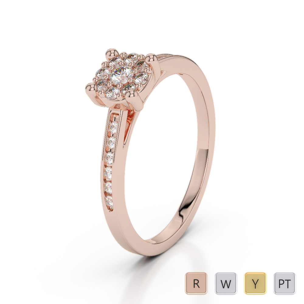 Prong and Channel Set Diamond Engagement Ring 0225