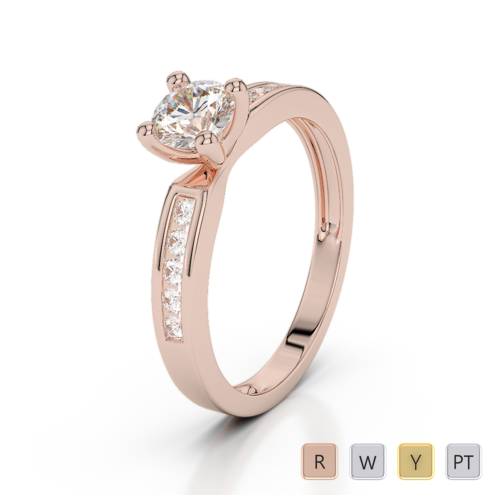 Prong and Channel Set Engagement Ring With Diamond 0246