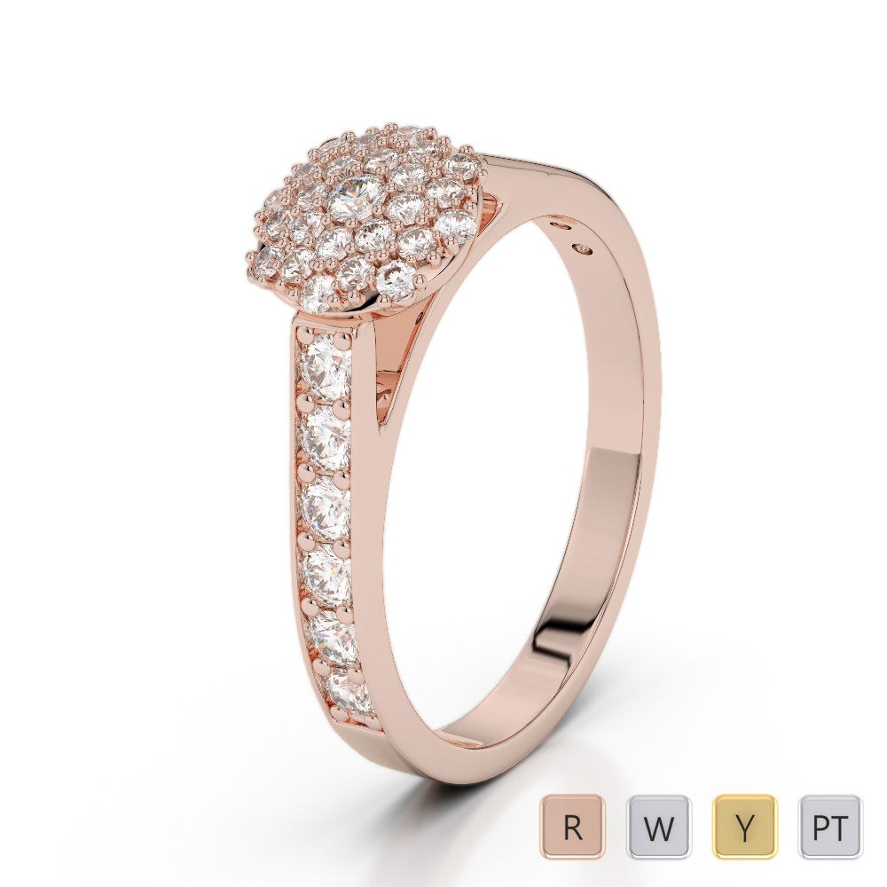 Pave Set Diamond Engagement Ring 0256