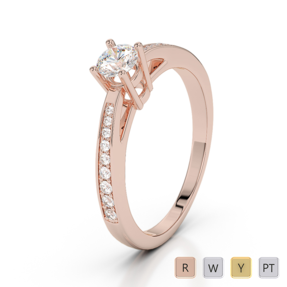 Prong Set Engagement Ring With Diamond 0283