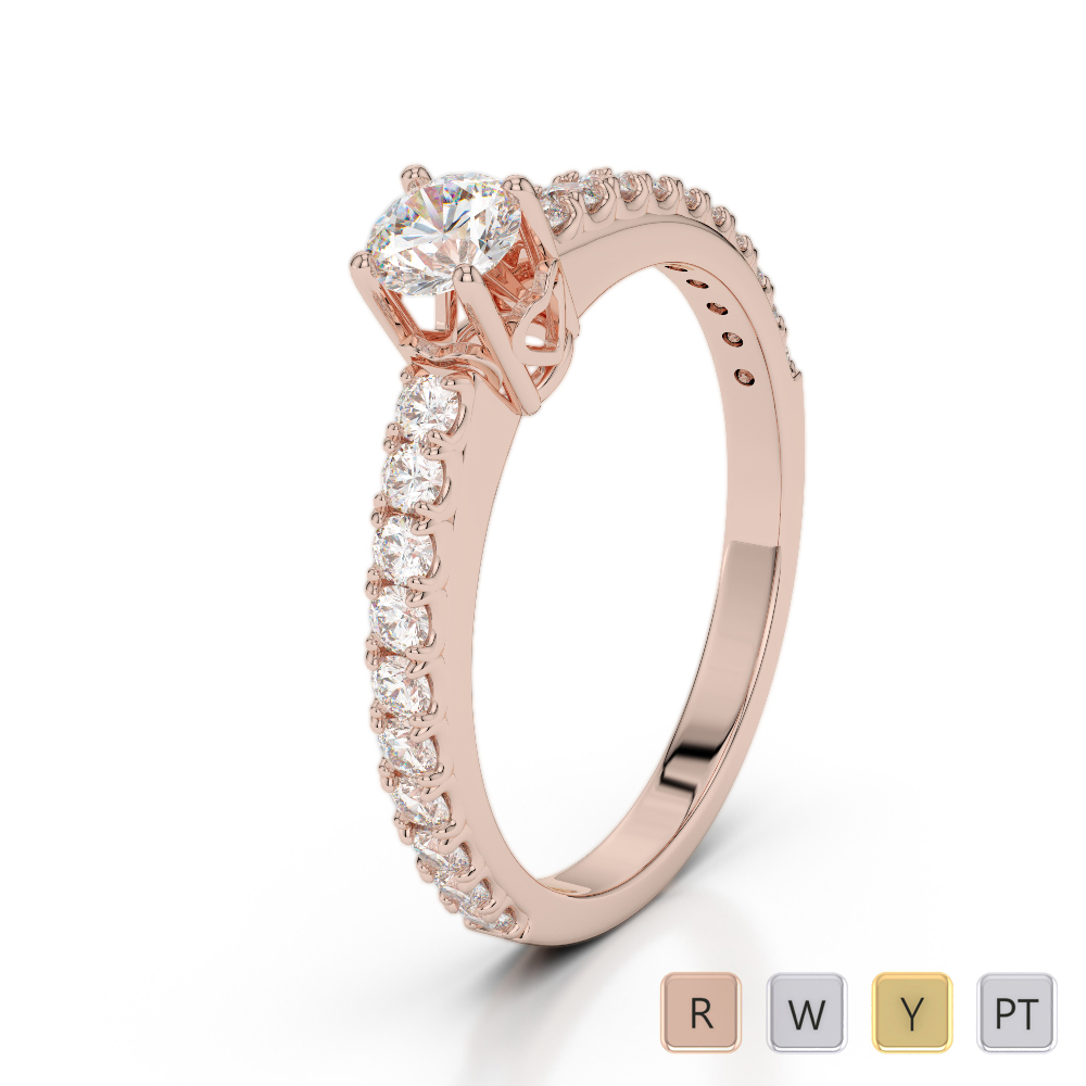 Prong Set Engagement Ring With Diamond 0285