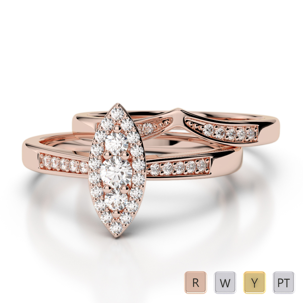 Prong Set Diamond Bridal Set Ring 0289