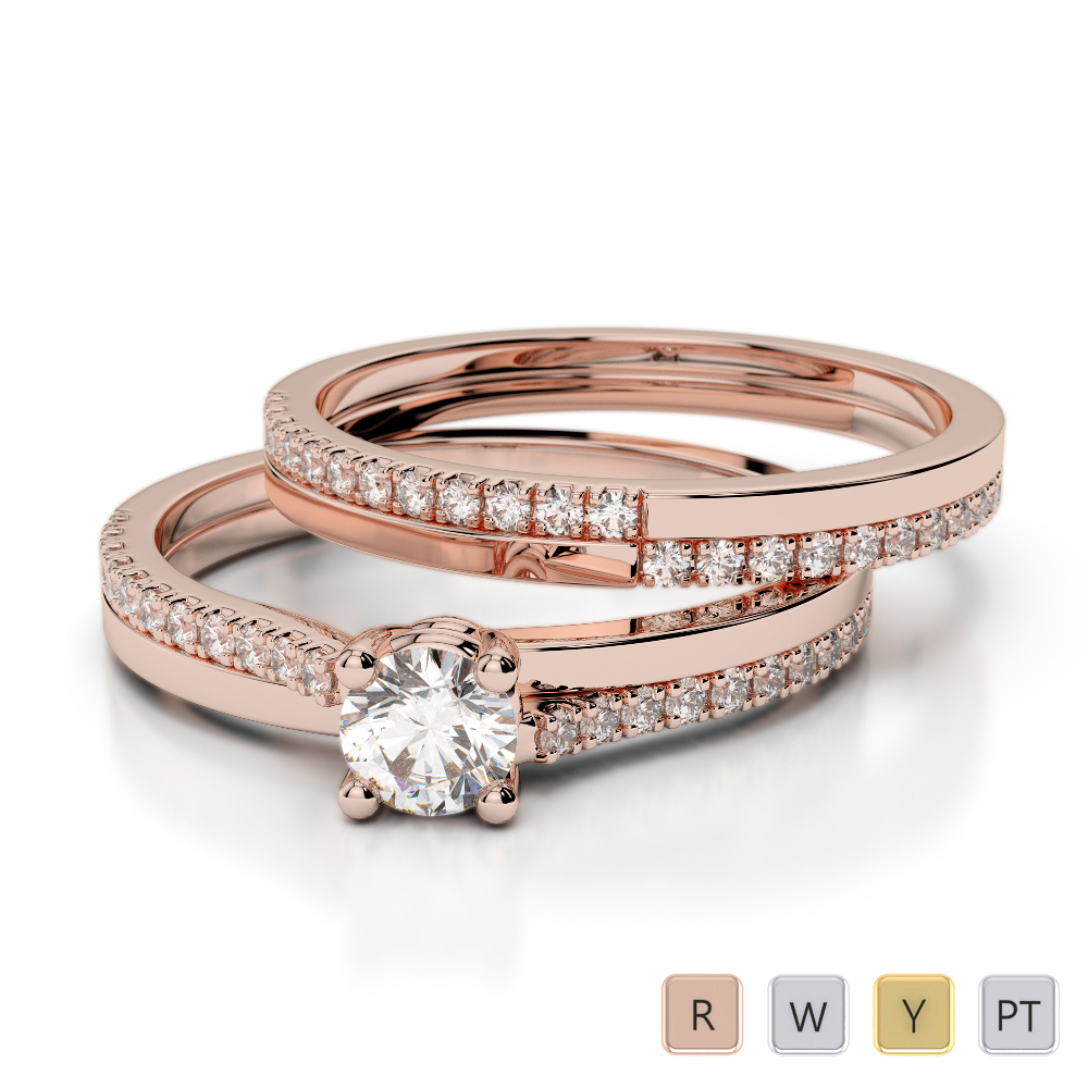 Prong Set Bridal Set Ring With Diamond 0298