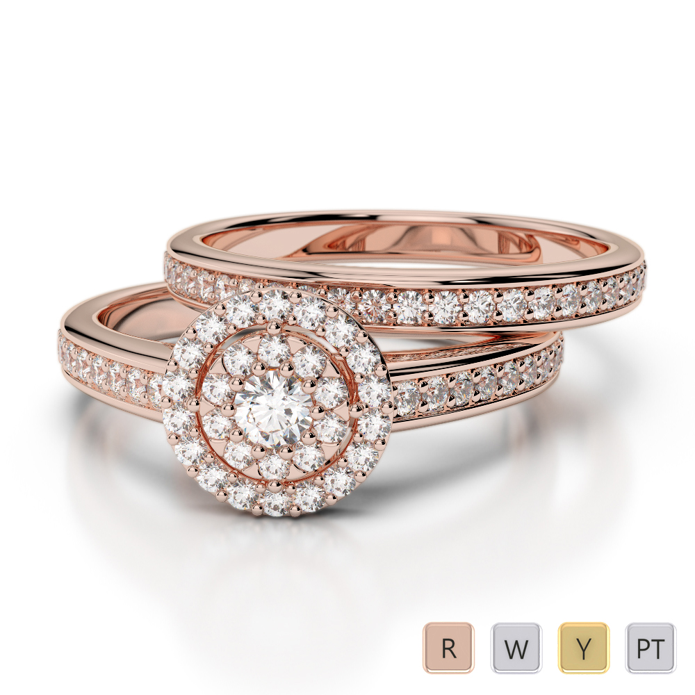 Prong Set Bridal Set Ring With Diamond 0321