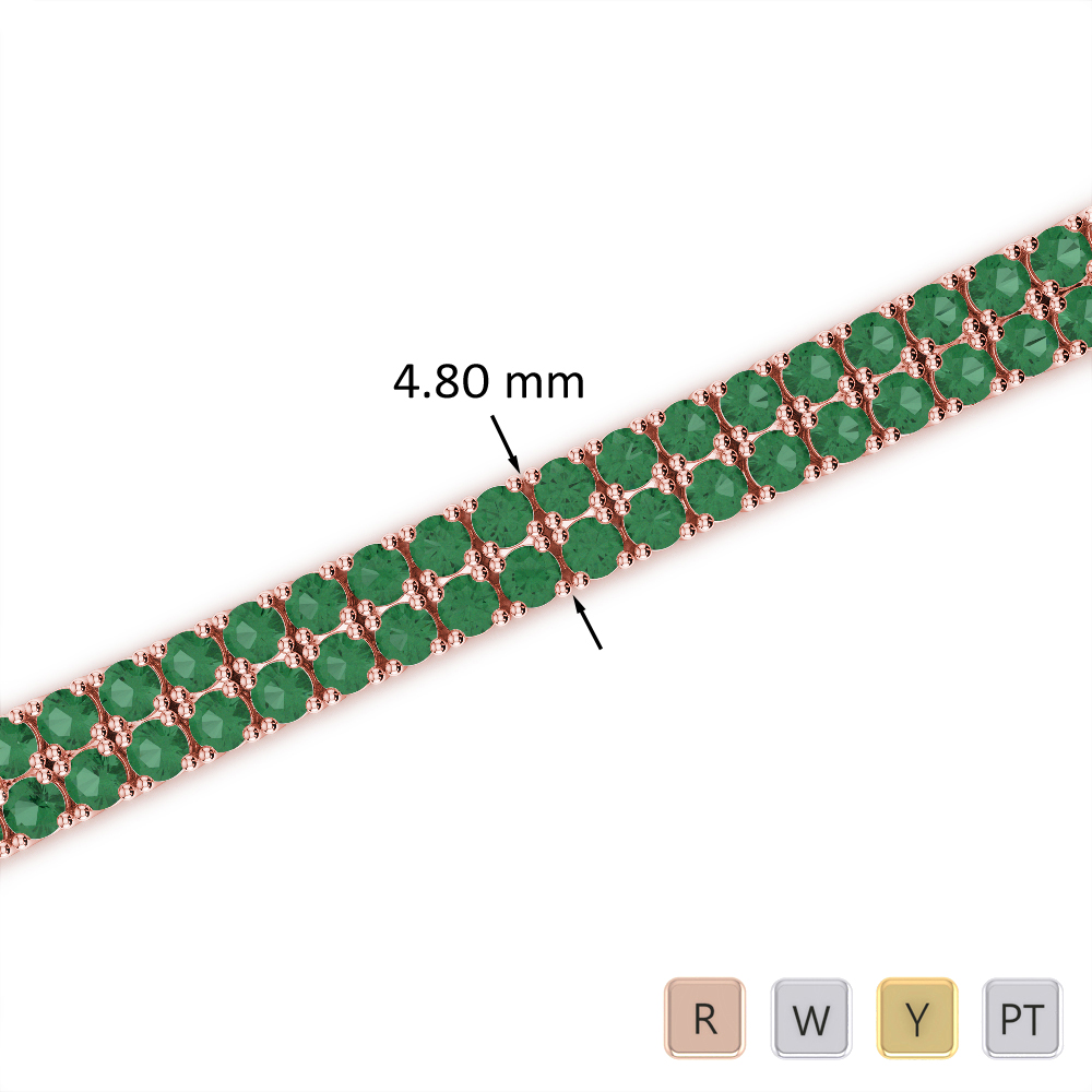 Prong Set Emerald Bracelet 0739