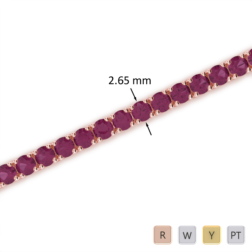 Prong Set Ruby Bracelet 0713