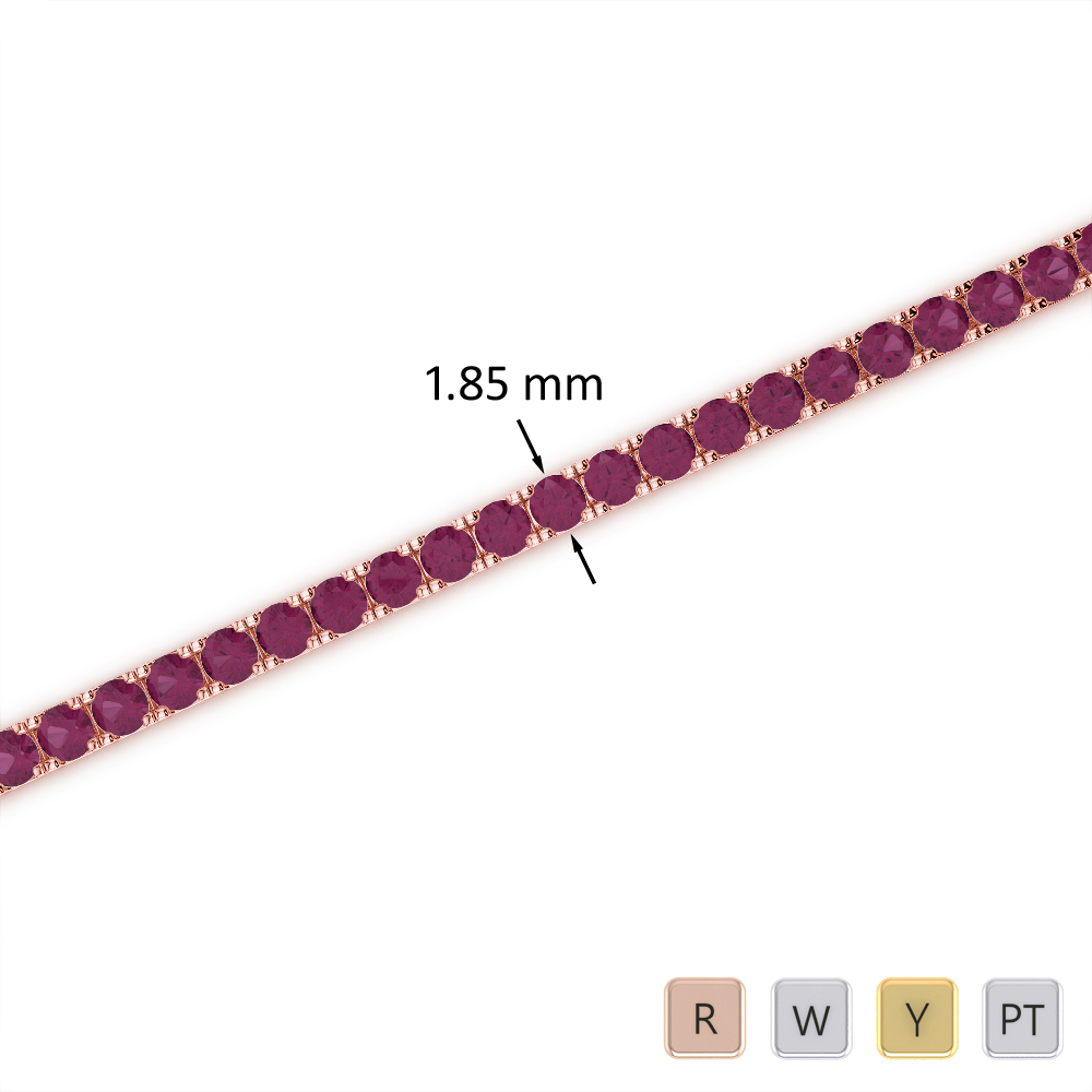 Prong Set Ruby Bracelet 0719