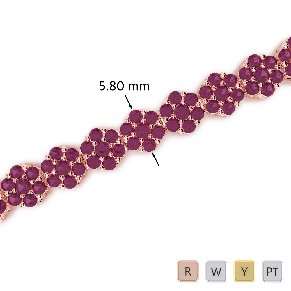 Prong Set Ruby Bracelet 0734