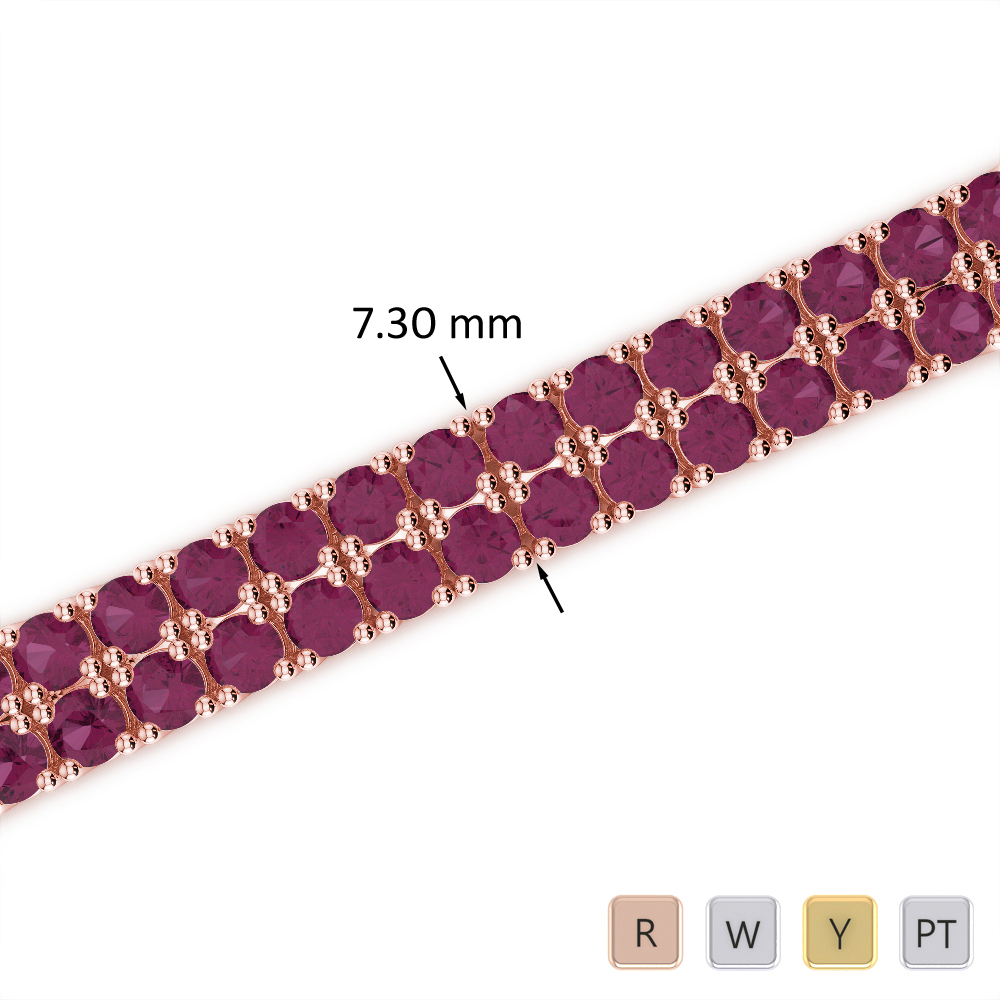 Prong Set Ruby Bracelet 0744