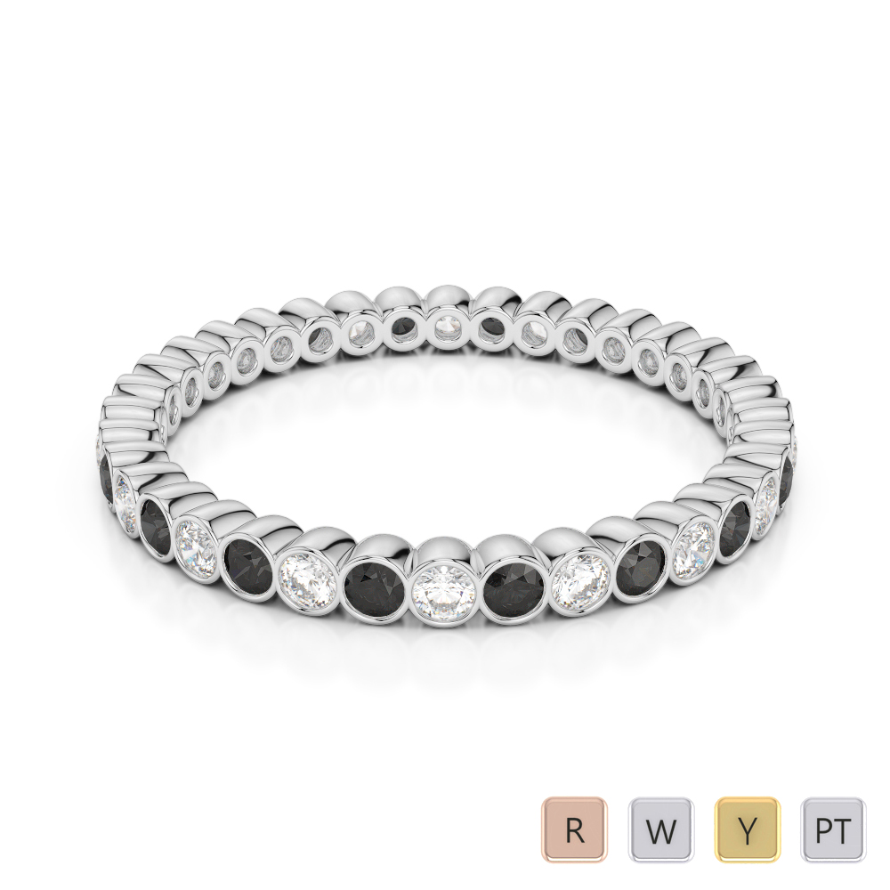 2MM Rubover Black Diamond Full Eternity Ring 0376