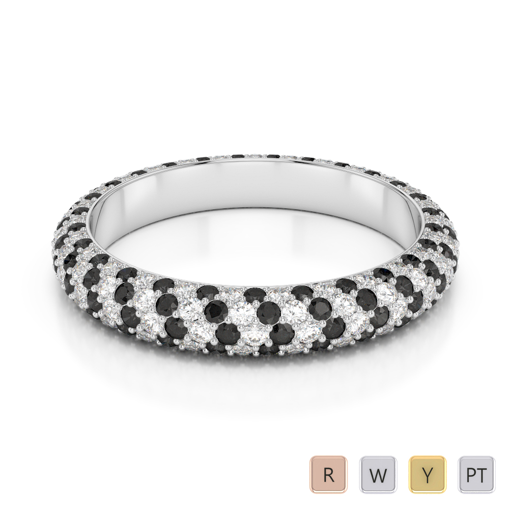 4 MM Prong Set Black Diamond Full Eternity Ring 0394