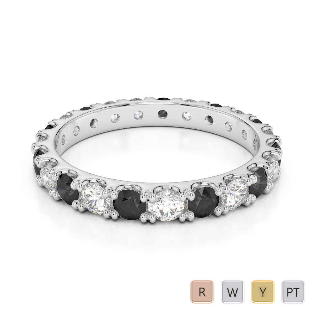 2.5 MM Claw Set Black Diamond Full Eternity Ring 0399