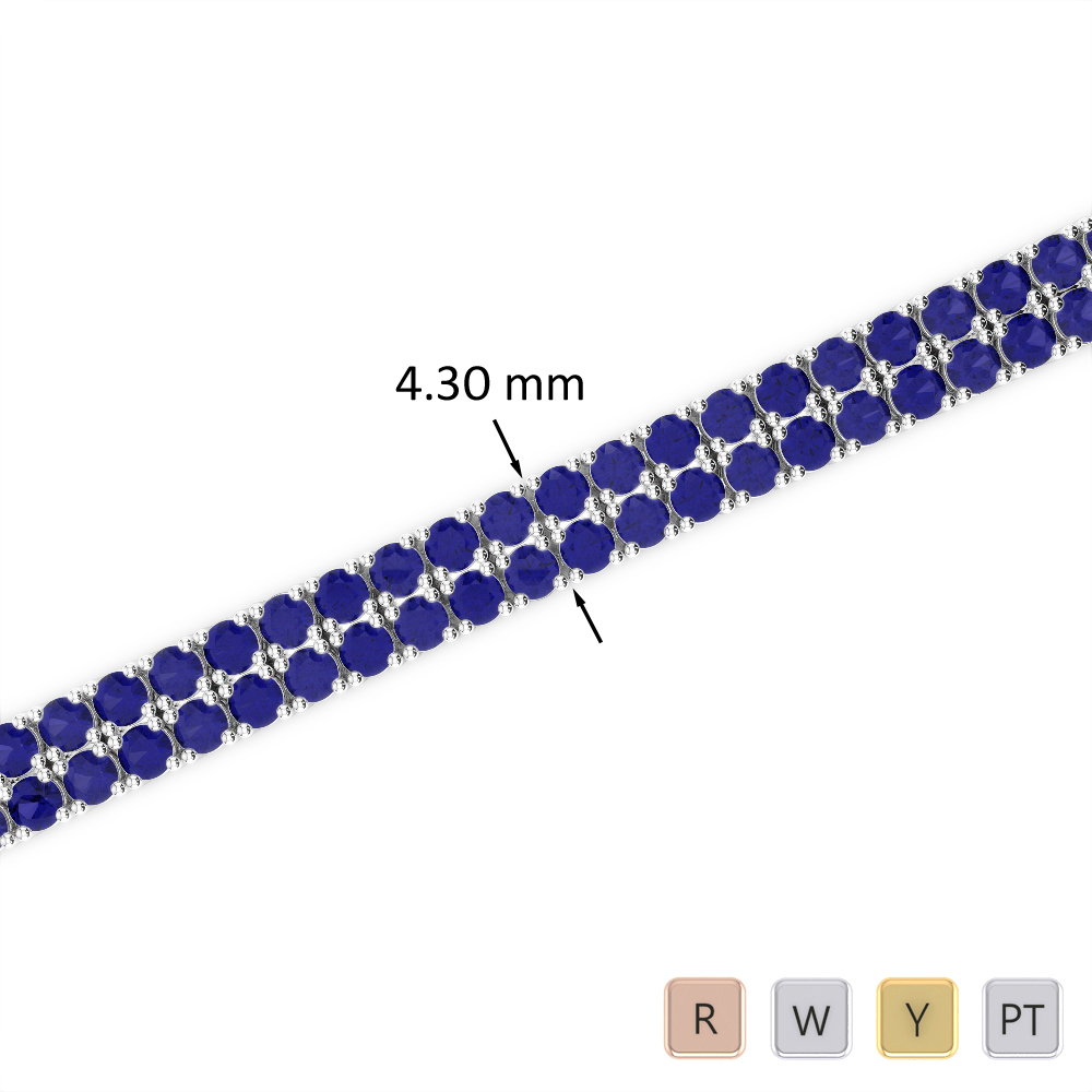 Round Cut Blue Sapphire Bracelet 0738