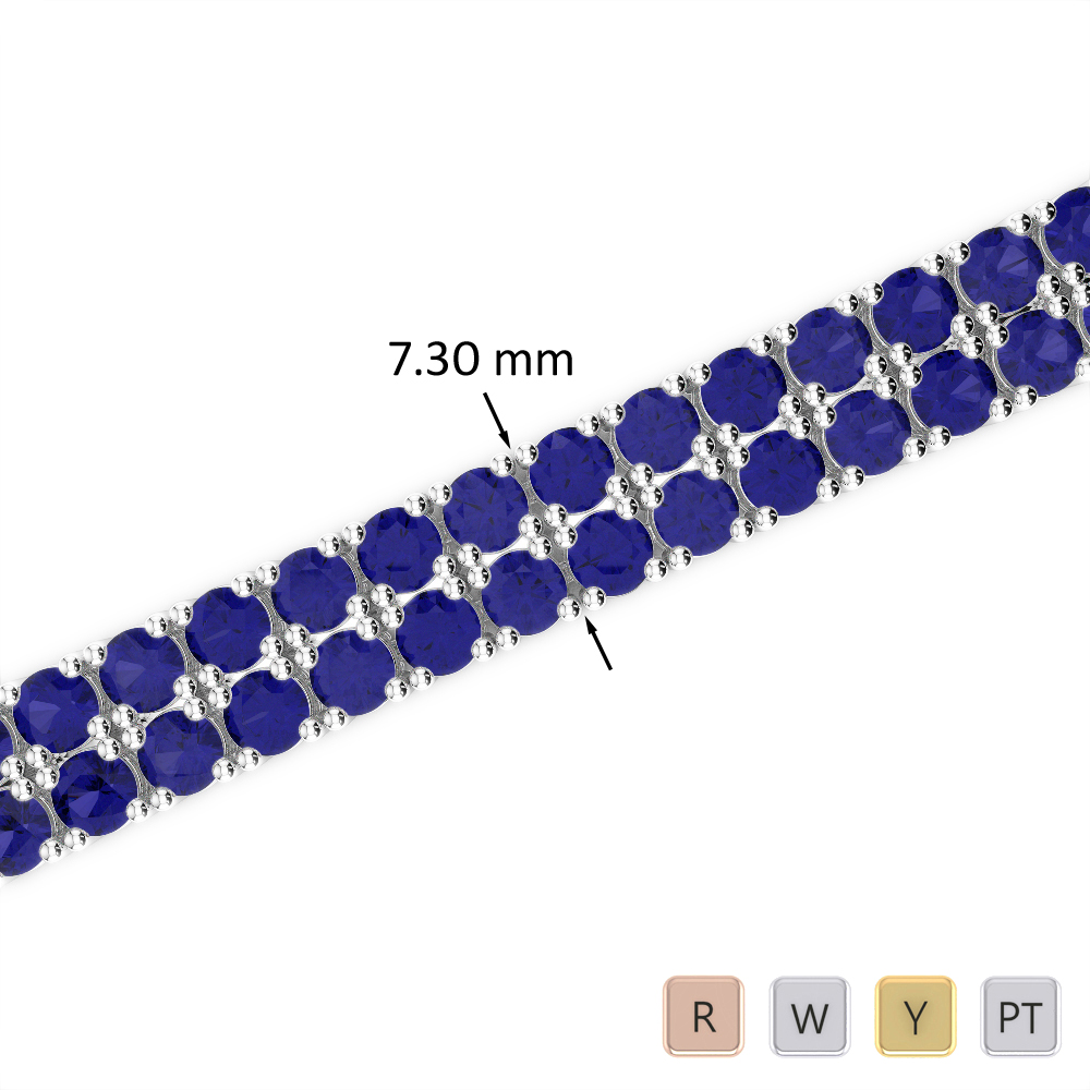 Prong Set Blue Sapphire Bracelet 0744