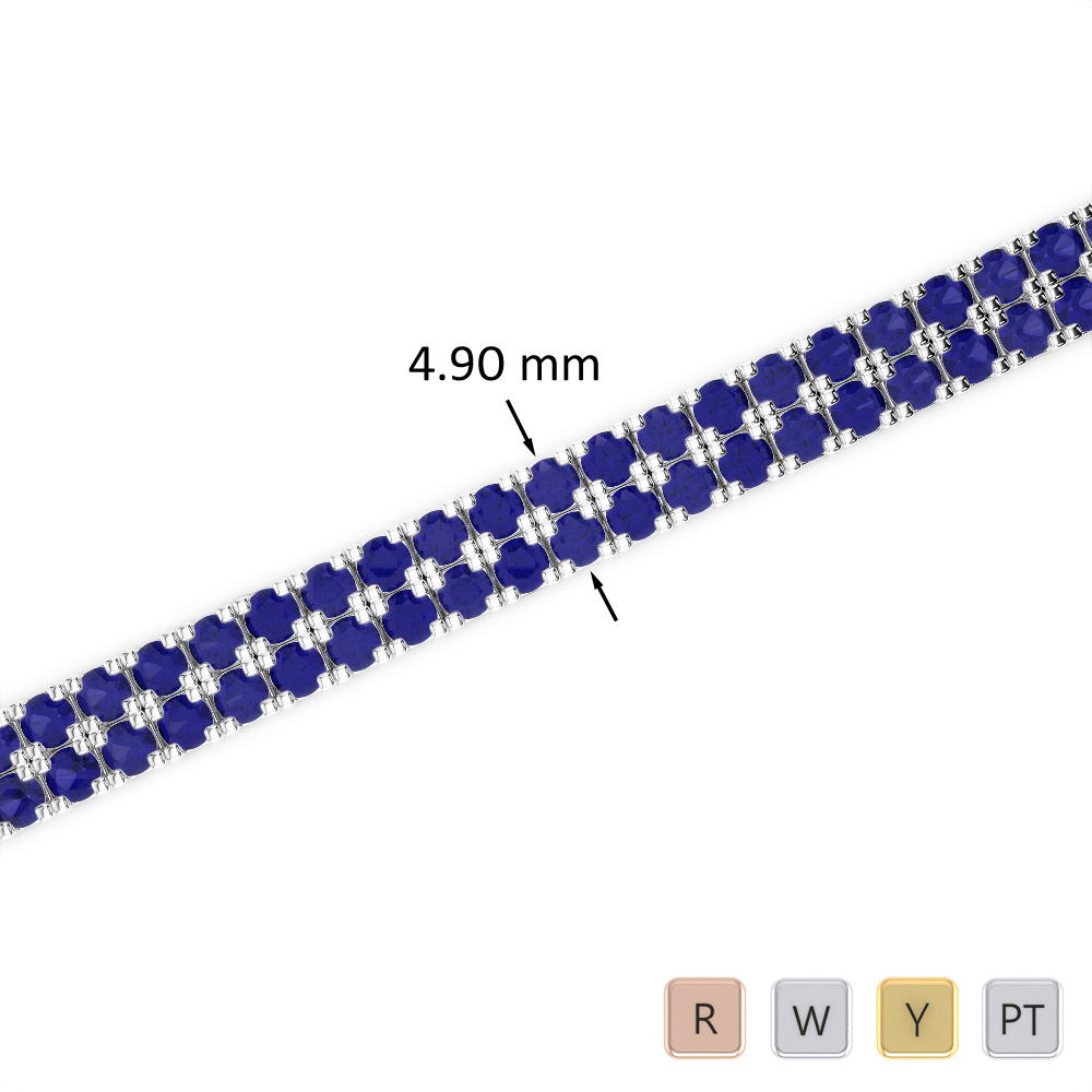 Round Cut Blue Sapphire Bracelet 0750
