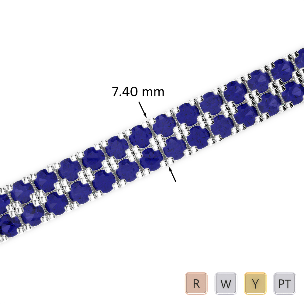 Round Cut Blue Sapphire Bracelet 0755