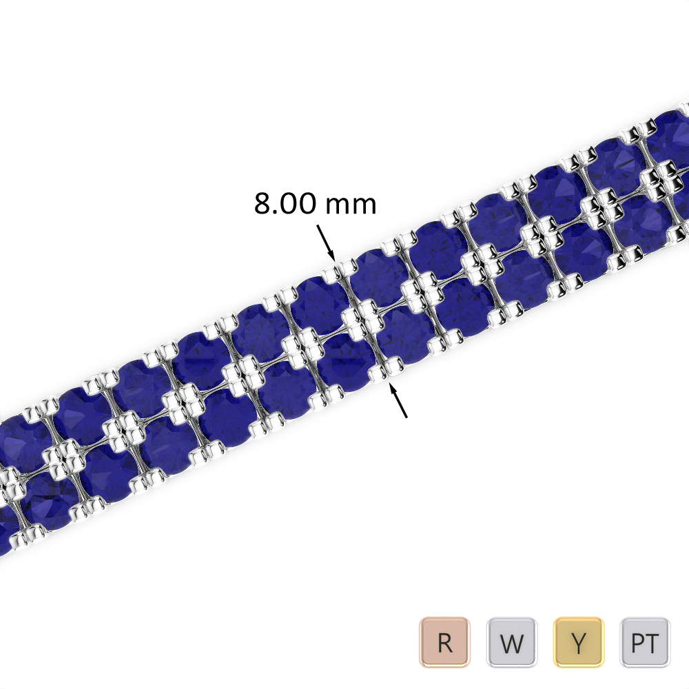 Prong Set Blue Sapphire Bracelet 0756