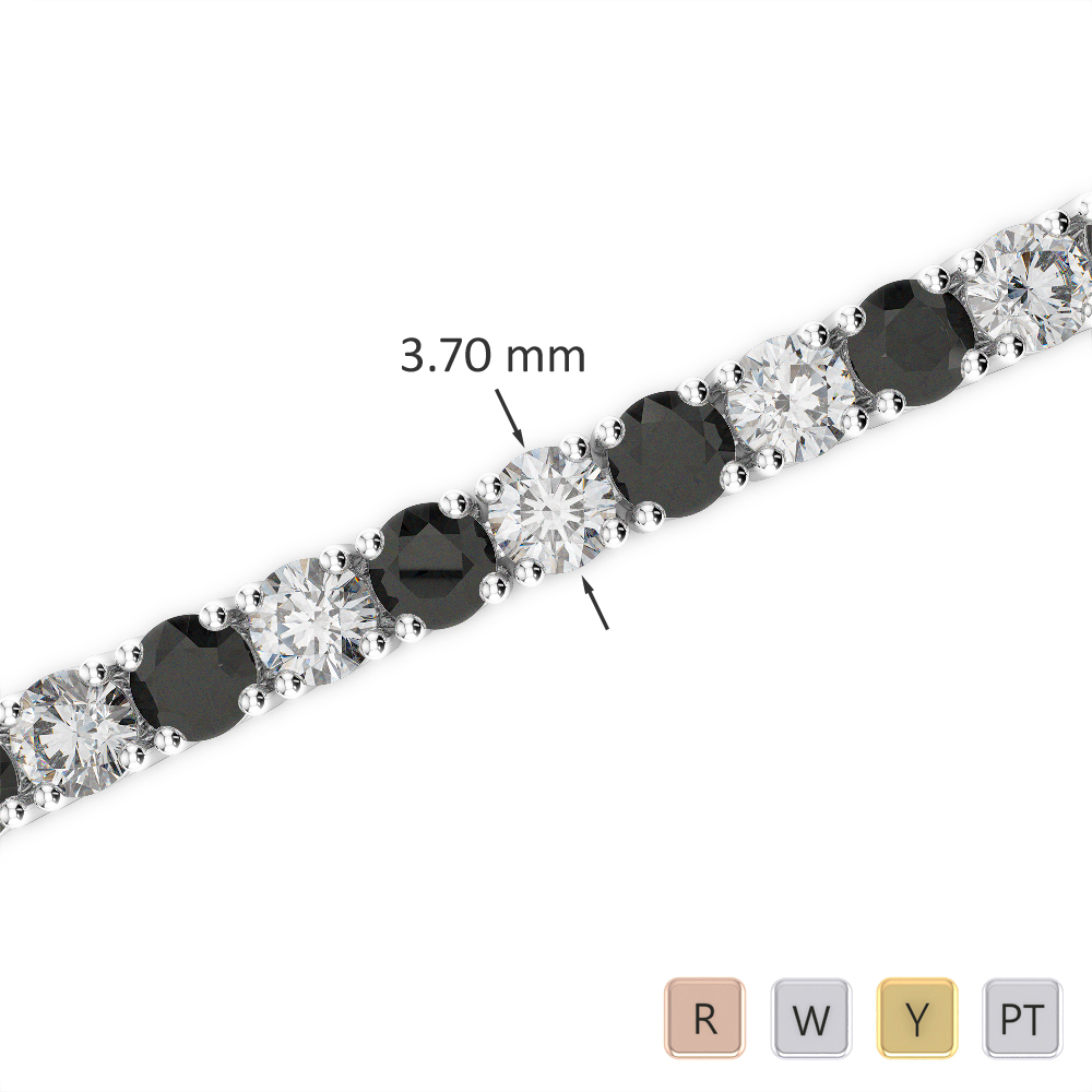 Prong Set Black Diamond Studded Bracelet 0716