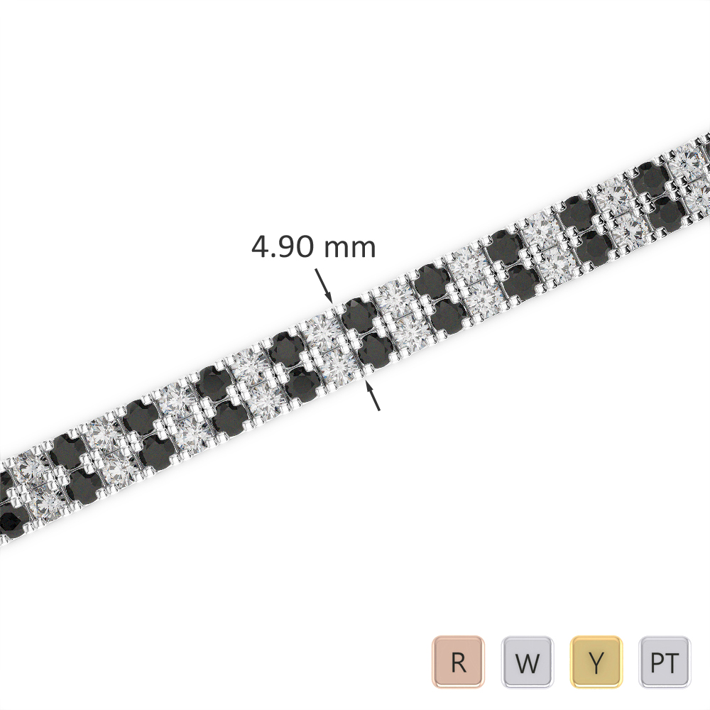 Round Cut Black Diamond Bracelet 0750