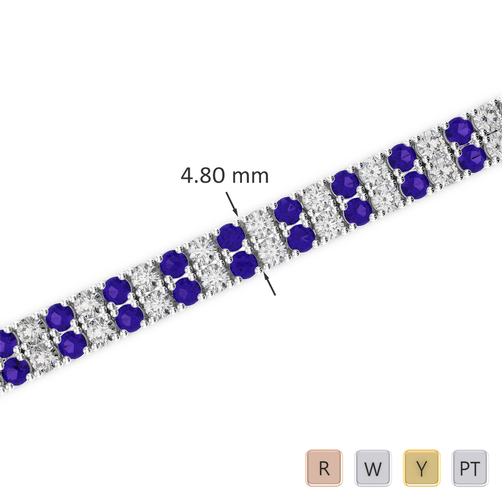 Prong Set Tanzanite & Diamond Bracelet 0739