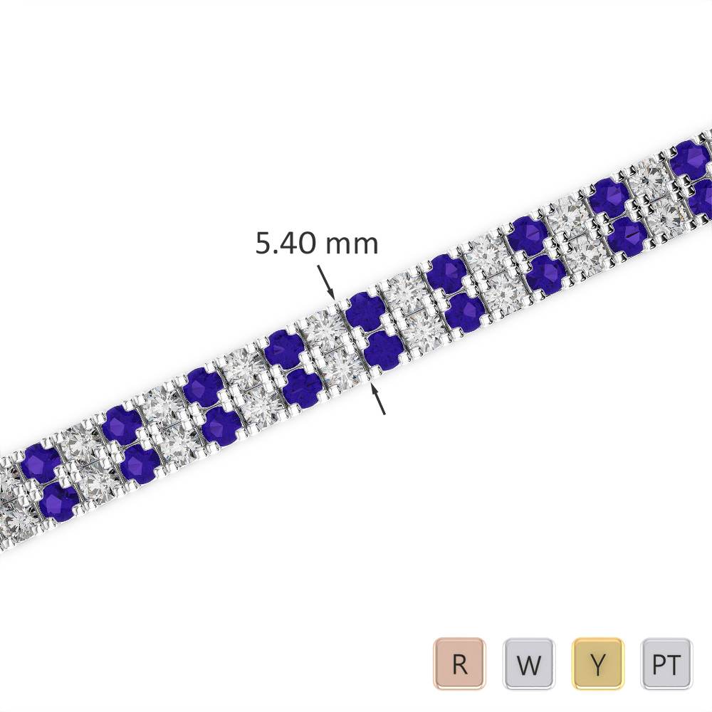 Prong Set Tanzanite & Diamond Bracelet 0752