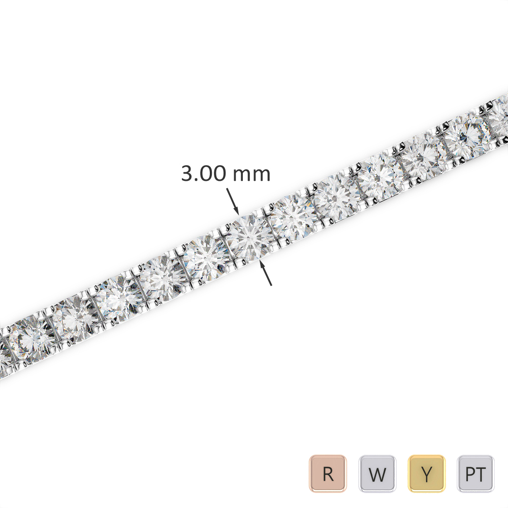 Round Cut Diamond Studded Bracelet 0725