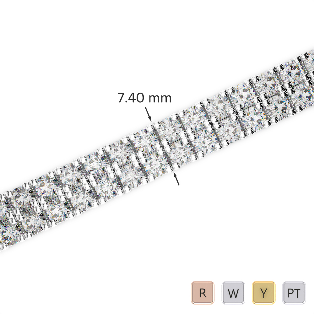 Prong Set Diamond Studded Bracelet 0755