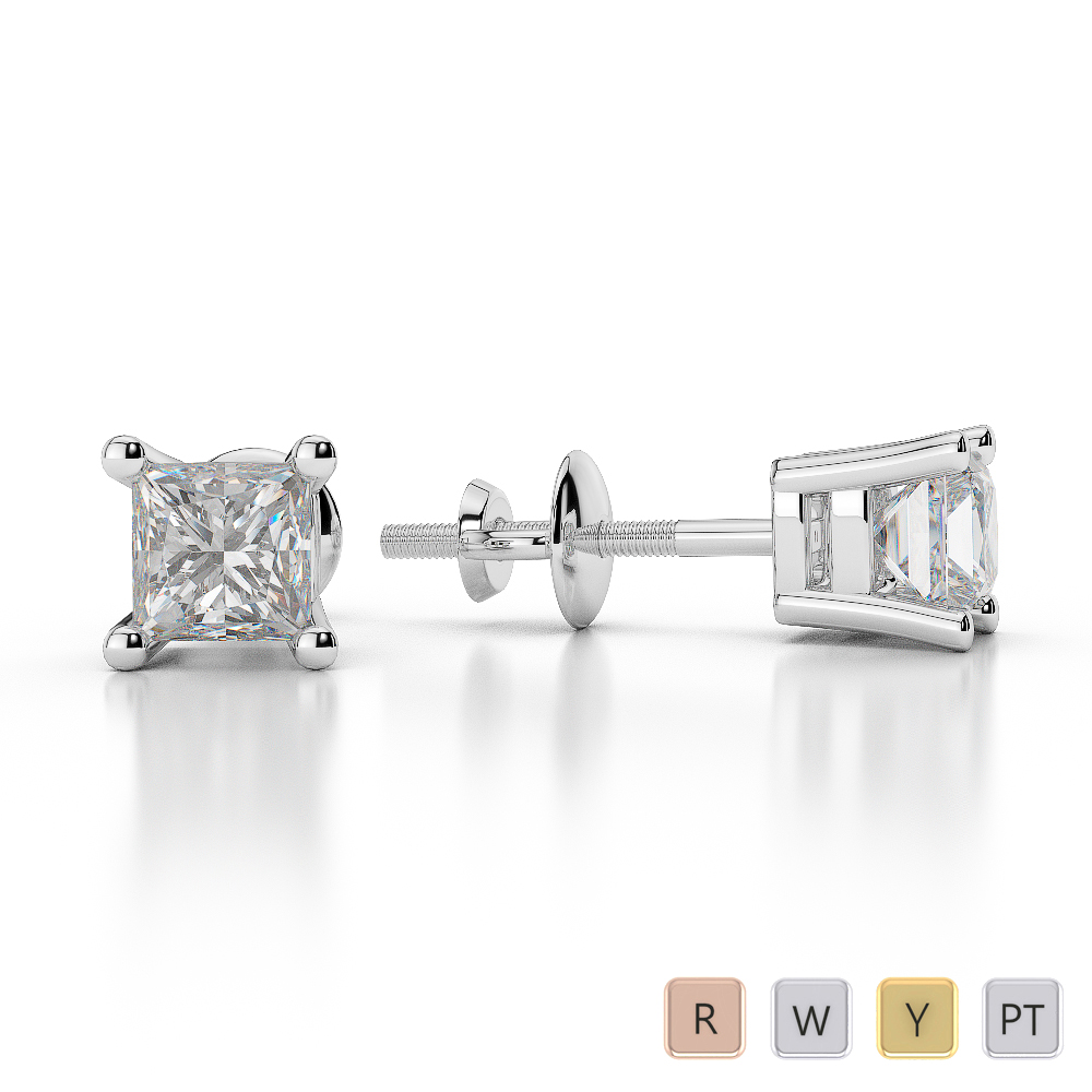 0.50 Carat Prong Set Diamond Stud Earrings 0495