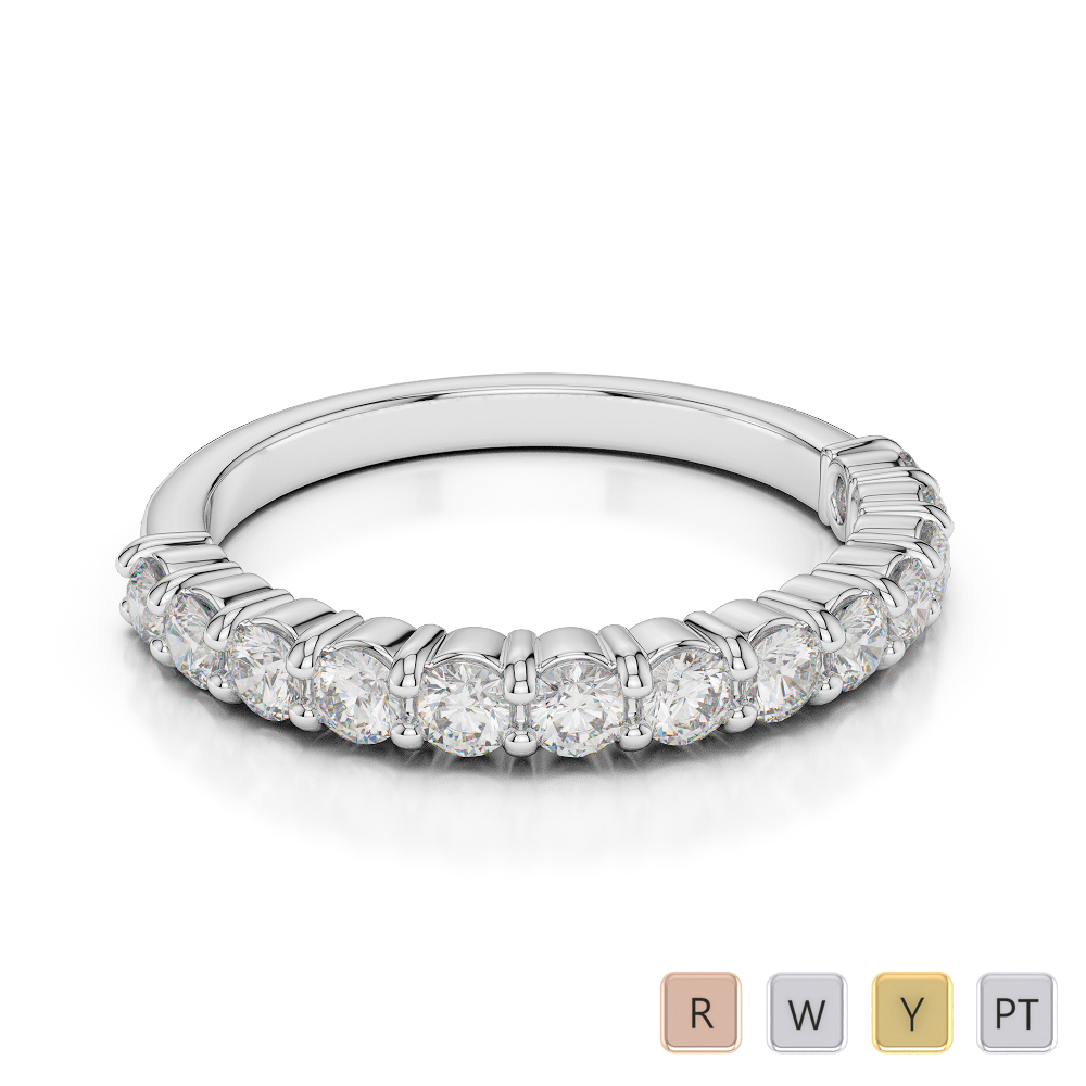 2.5 MM Prong Set Diamond Half Eternity Ring 0392