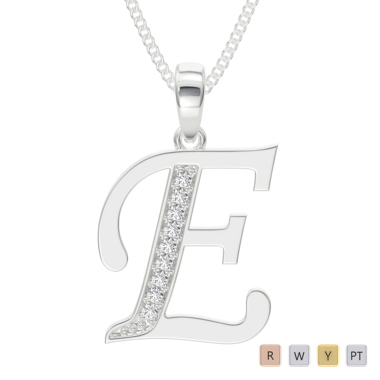 Diamond Initial Necklaces 0586