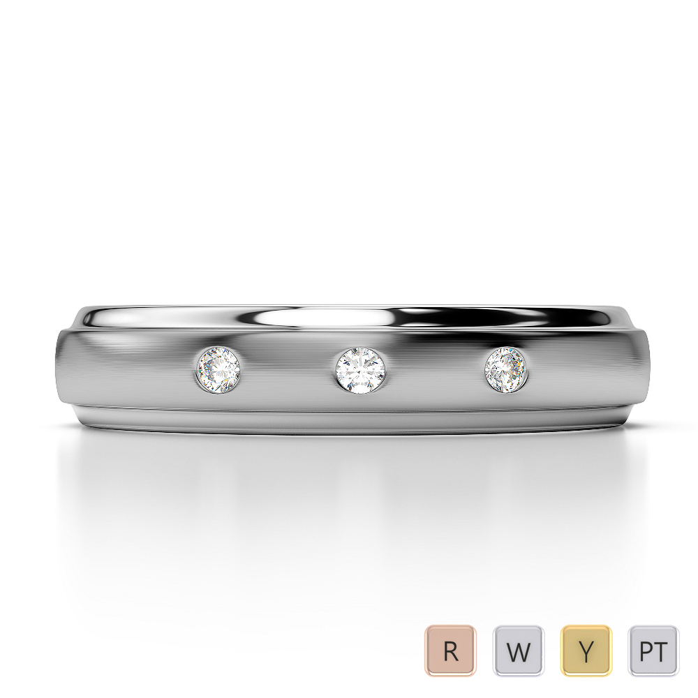 5MM Gypsy Set Diamond Mens Wedding Ring 0133