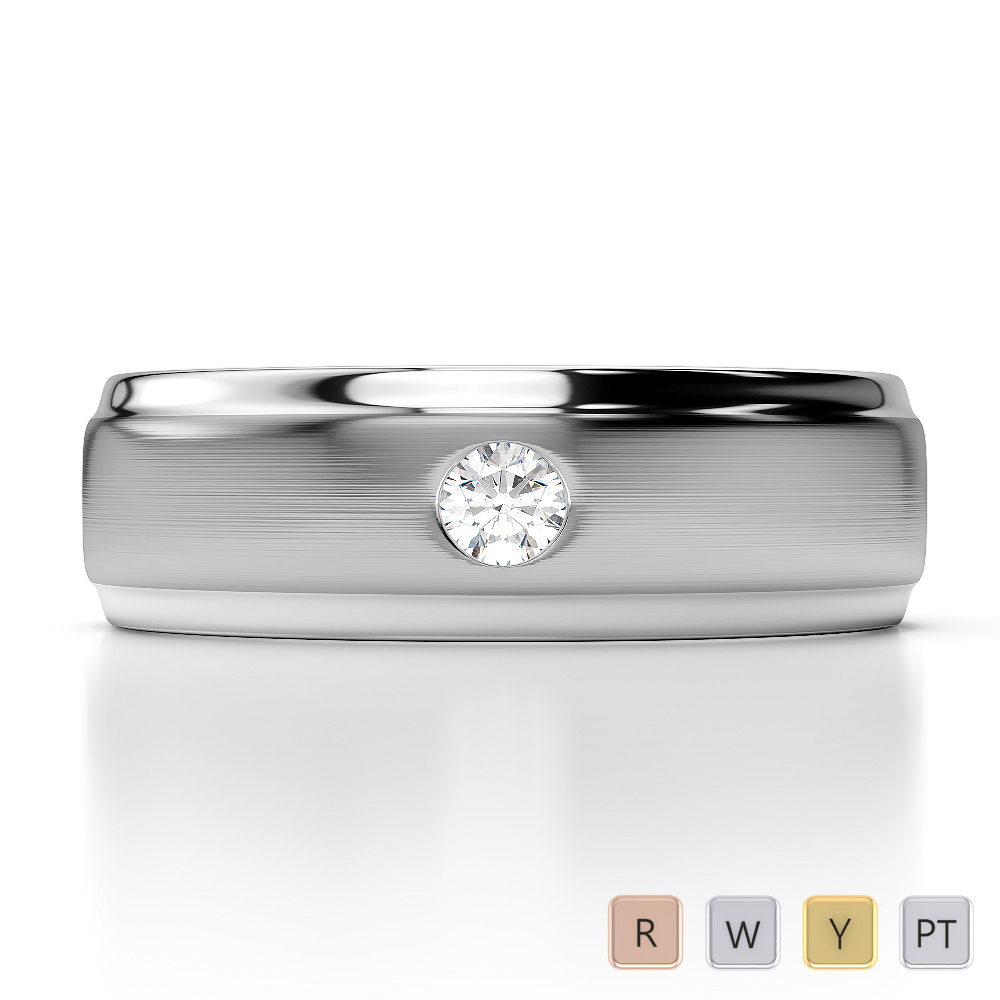 6 MM Gypsy Set Diamond Mens Band 0142