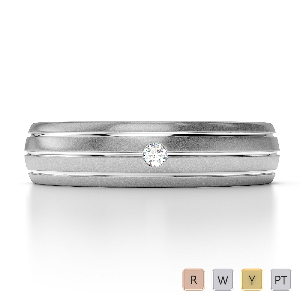 5 MM Flush Set Diamond Mens Band 0143