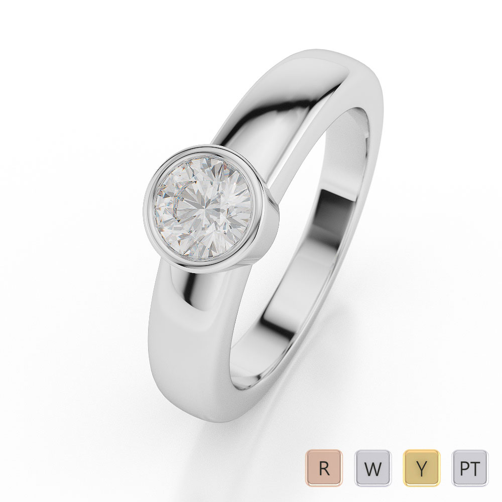 Bezel Set Solitaire Diamond Ring 0012