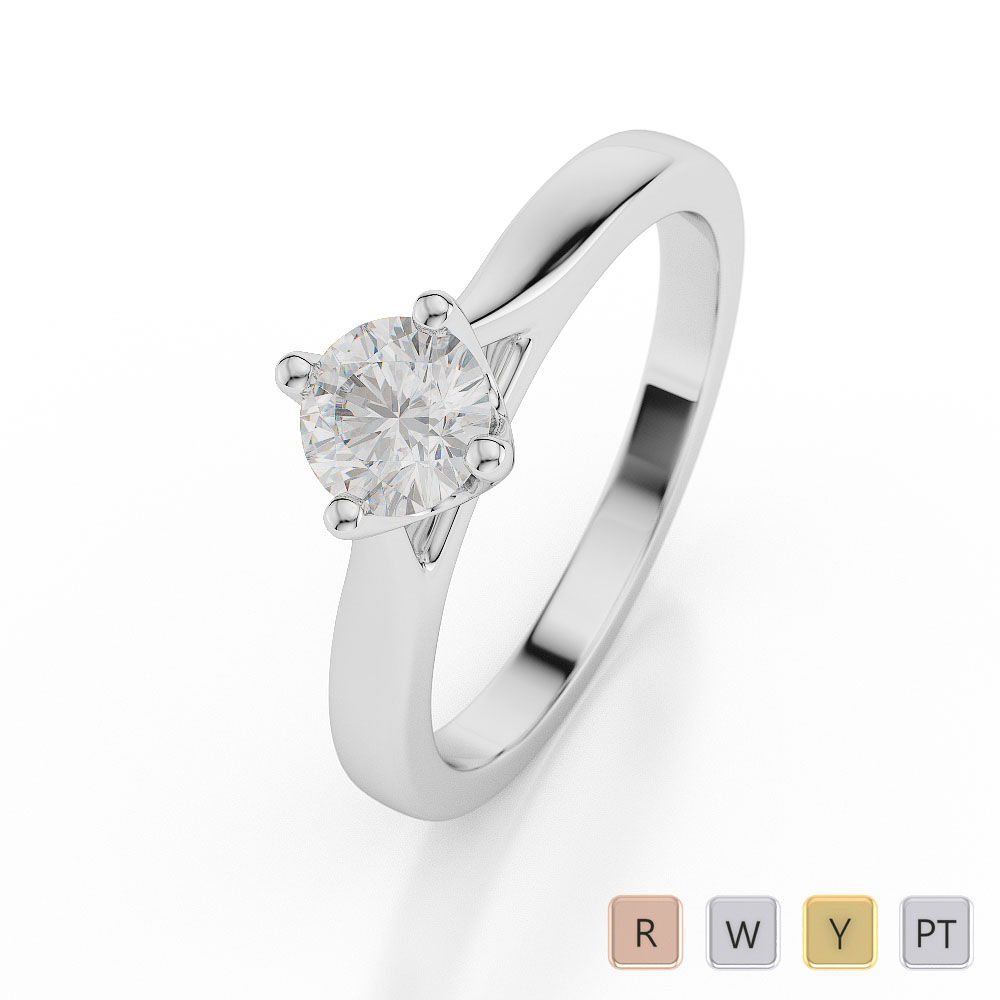 4 Claw Diamond Solitaire Engagement Ring 0036