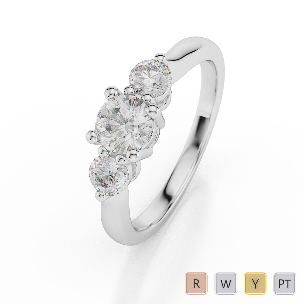 Prong Set Trilogy Diamond 3 Stone Ring 0060
