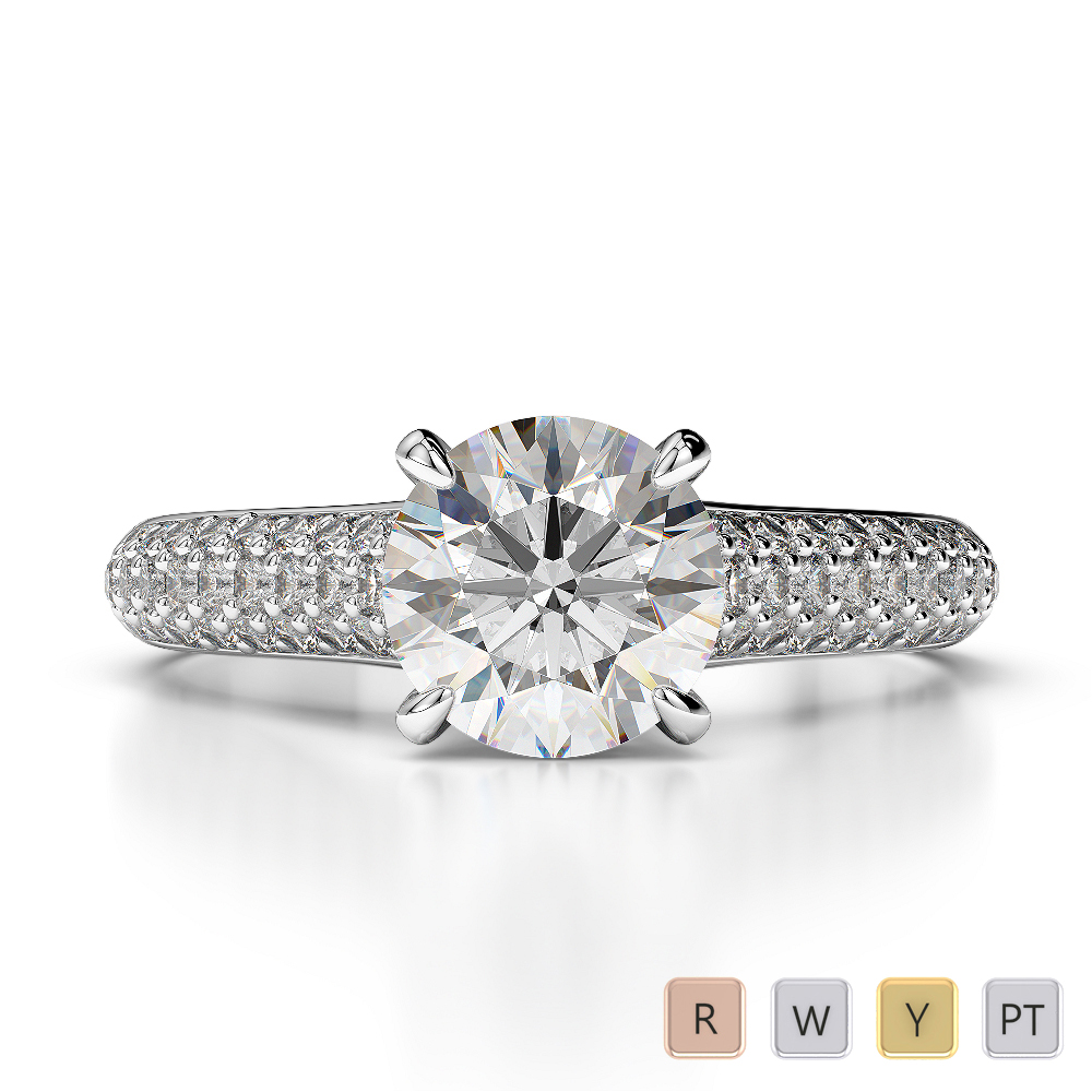 Prong Set Engagement Ring With Diamond 0201