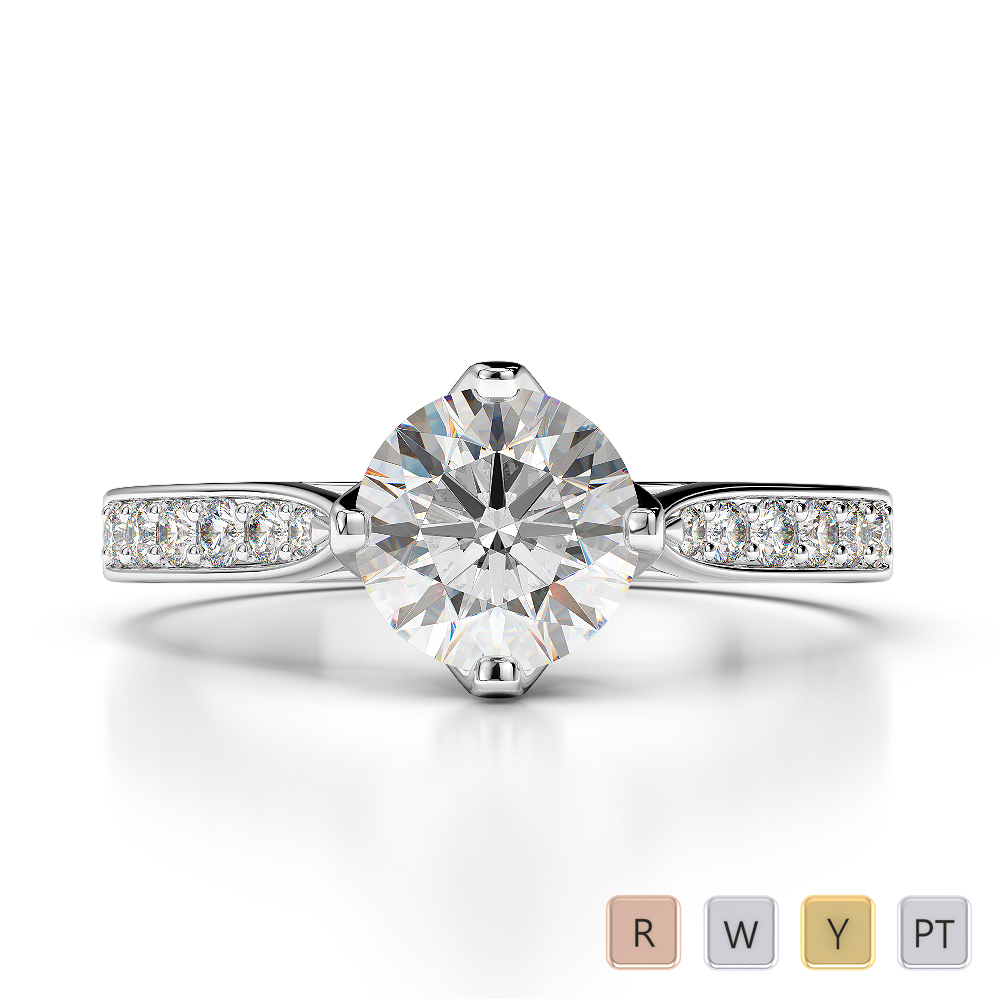 Claw Set Engagement Ring With Diamond 0202