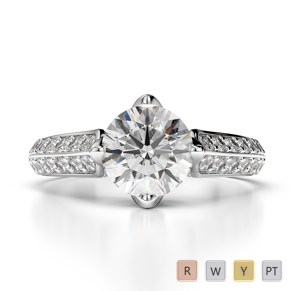 Round Cut Engagement Ring With Diamond 0203
